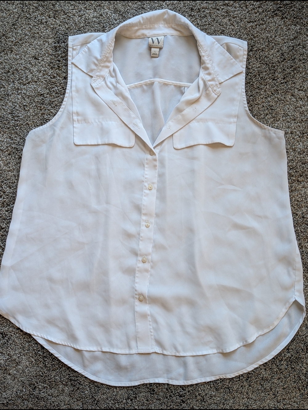 Worthington White Sleeveless Button-Front Camisole